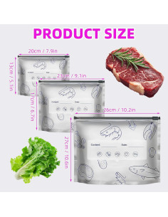 30 Bolsas de Almacenamiento Reutilizables Aluminio Hermético 2