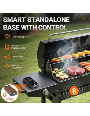 Termómetro de Carne Inalámbrico Bluetooth Housolution, 2 Sondas, Pantalla LCD