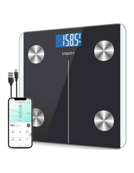 Báscula Inteligente Recargable Etekcity ESF93 con IMC y Grasa