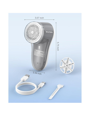 Quitapelusas Eléctrico BEAUTURAL 1-MR02NA10 Recargable 6 Hojas