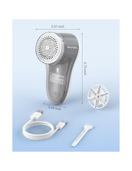 Quitapelusas Eléctrico BEAUTURAL 1-MR02NA10 Recargable 6 Hojas
