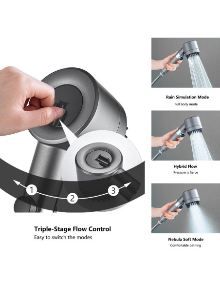 Cabezal de Ducha Filtrado Mankoda con 3 Modos y 12 Filtros
