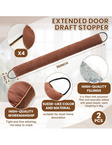 Tope de Puerta Gisafai 91.44 cm Marrón - 2 Piezas