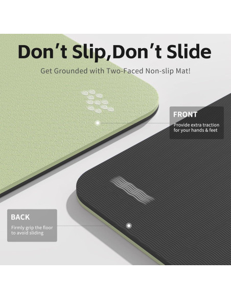 Estera de Yoga PAIDU 8mm TPE Antideslizante Verde y Negro