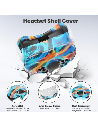 Accesorios Meta Quest 3S KANG YU - Cubiertas de Silicona