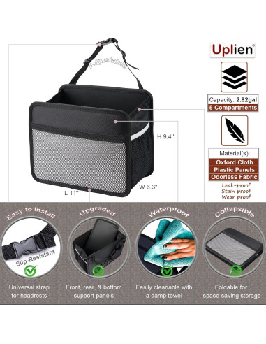 Organizador de Asiento Trasero Uplien 1680D Oxford Plegable