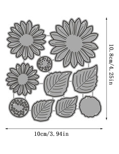 Troqueles de Corte de Metal UVATAHONA Girasoles 9.9x10.7cm 2