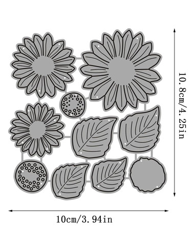 Troqueles de Corte de Metal UVATAHONA Girasoles 9.9x10.7cm