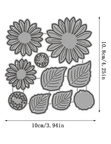 Troqueles de Corte de Metal UVATAHONA Girasoles 9.9x10.7cm
