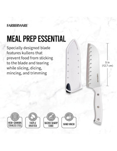 Cuchillo Santoku Farberware 12.7 cm con Funda Afilante Blanca 2