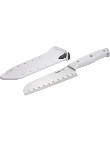 Cuchillo Santoku Farberware 12.7 cm con Funda Afilante Blanca