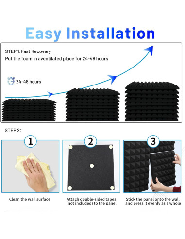 Paneles Acústicos Piramidales Focusound 36 Unidades 30.48x30.48cm