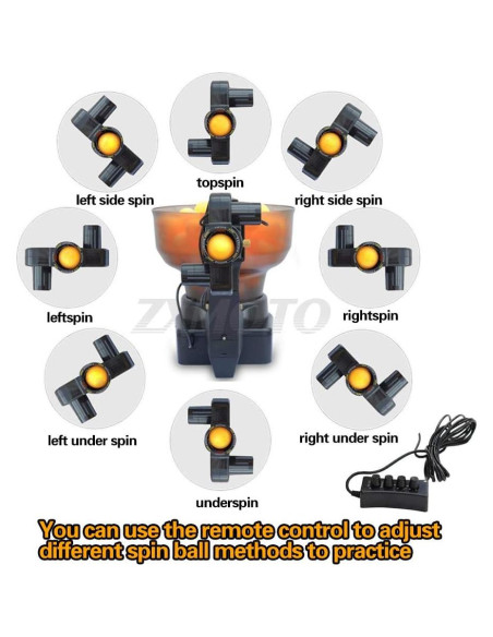 Robot de Tenis de Mesa ZXMOTO HP-07 con Ajuste de Giro y Velocidad