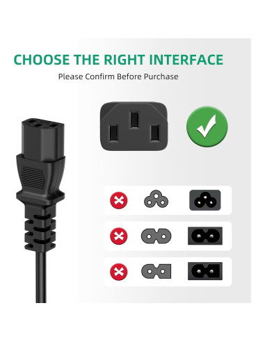 Cable de Alimentación 3 Clavijas para Instant Pot y Electrodomésticos