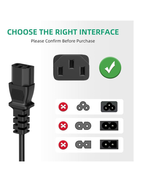 Cable de Alimentación 3 Clavijas para Instant Pot y Electrodomésticos