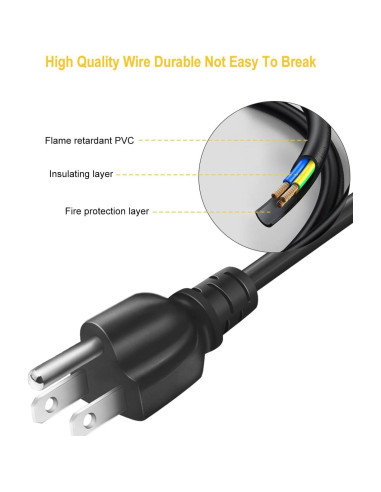 Cable de Alimentación 3 Clavijas para Instant Pot y Electrodomésticos