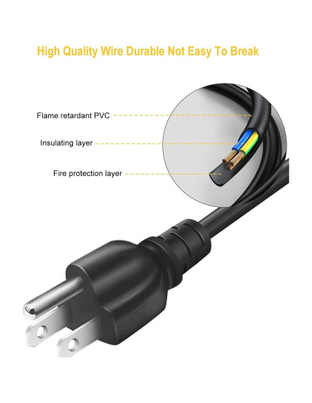 Cable de Alimentación 3 Clavijas para Instant Pot y Electrodomésticos