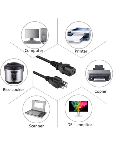 Cable de Alimentación 3 Clavijas para Instant Pot y Electrodomésticos