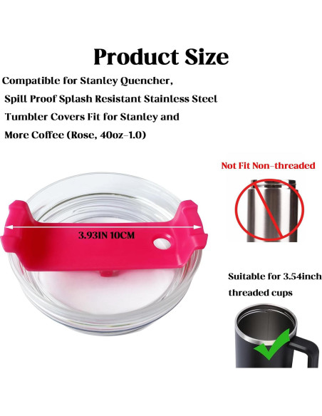 Paquete de 2 tapas CasaVibe 40 oz a prueba de derrames Rosa