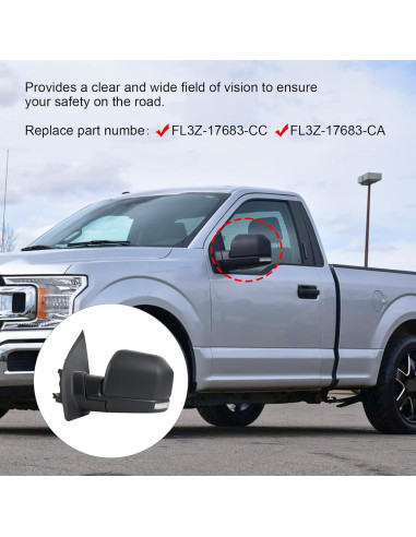 Espejo Retrovisor Lateral Izquierdo JDMSPEED Ford F150 2015-2020