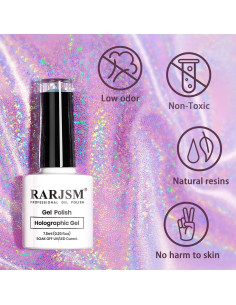 Esmalte de Uñas Holográfico RARJSM Plateado 7.5ml 2