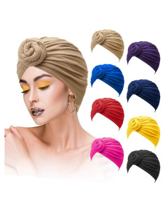 Turbantes Pre Atados SATINIOR 8 Pcs para Mujeres - 8 Colores