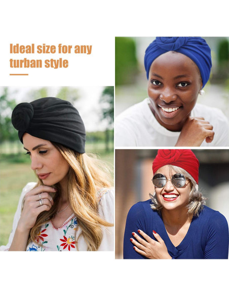 Turbantes Pre Atados SATINIOR 8 Pcs para Mujeres - 8 Colores