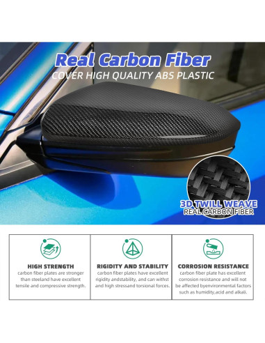 Carcasa Espejo Retrovisor KARTONMOTOR Fibra Carbono Honda Civic 2016-2021