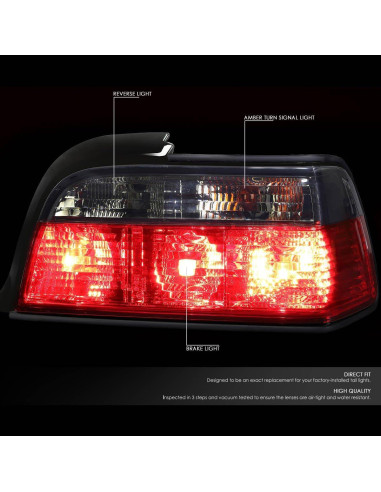 Luces Traseras D SOLUTIONS para BMW 318i 1992-1999, Rojo/Ahumada