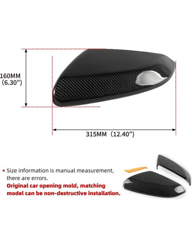 Carcasa Espejo Retrovisor KARTONMOTOR Fibra Carbono Honda Civic 2016-2021