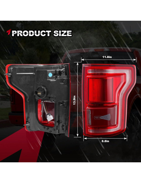 Ensamblaje Luz Trasera LED TEMSONE HL3Z13404D Ford F-150 2015-2017