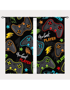 Cortinas YUANZU para Niños Gamepad 2 Paneles 107x214 cm 2