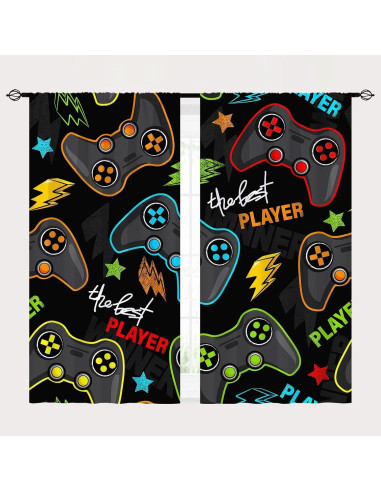 Cortinas YUANZU para Niños Gamepad 2 Paneles 107x214 cm