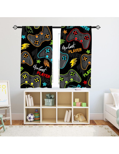 Cortinas YUANZU para Niños Gamepad 2 Paneles 107x214 cm
