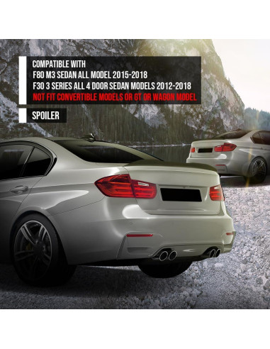 Alerón Trasero G-PLUS para BMW F80 M3 Sedán 2015-2018 Negro