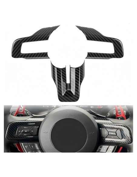 Cubierta de Volante KDFUHRUI para Ford Mustang 2015-2023 Fibra de Carbono