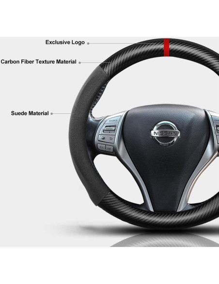 Cubierta de Volante K LAKEY Suede D 15" Antideslizante Ford