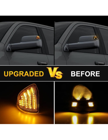Luz de Señal de Giro LED Jinfili para Espejo Dodge Ram 2010-2018
