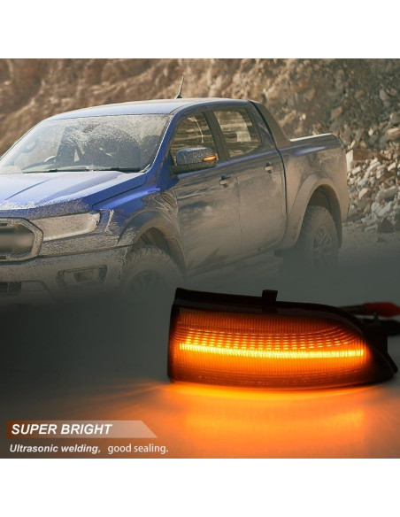 Luces LED Ámbar para Espejos Laterales NJSBYL Ranger Lariat 2019-2023