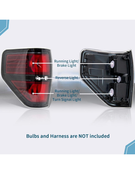 Luz de Freno Trasera VPIMOZO para Ford F150 2009-2014 Humo