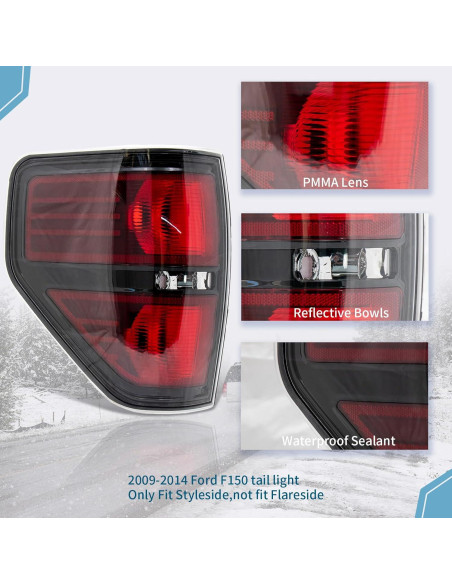 Luz de Freno Trasera VPIMOZO para Ford F150 2009-2014 Humo