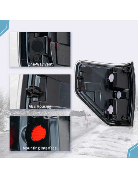 Luz de Freno Trasera VPIMOZO para Ford F150 2009-2014 Humo