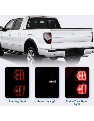 Luz de Freno Trasera VPIMOZO para Ford F150 2009-2014 Humo
