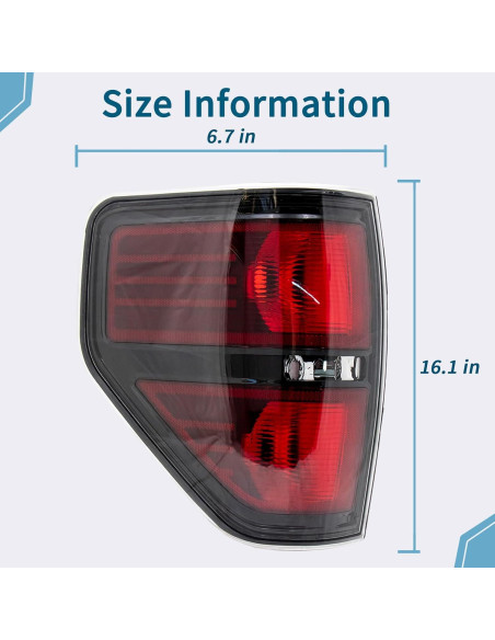 Luz de Freno Trasera VPIMOZO para Ford F150 2009-2014 Humo