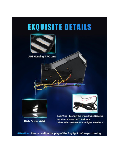 Luces Antiniebla LED DYNVEX Tacoma 2024-2025, Ámbar y Blanca