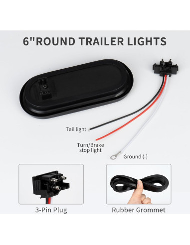 Luces Traseras LED RUNBAITOO 6" Rojas Impermeables IP67