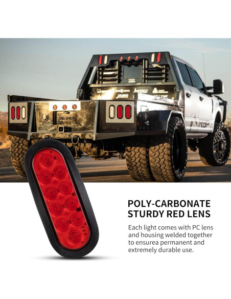 Luces Traseras LED RUNBAITOO 6" Rojas Impermeables IP67