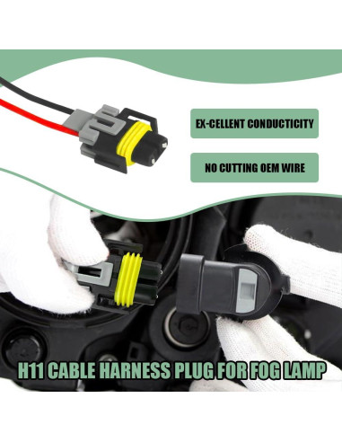 Conector de Arnés de Luz Antiniebla H8/H9/H11 Tecledsn 4PCS