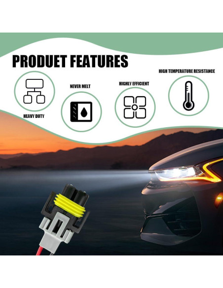 Conector de Arnés de Luz Antiniebla H8/H9/H11 Tecledsn 4PCS