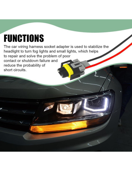 Conector de Arnés de Luz Antiniebla H8/H9/H11 Tecledsn 4PCS